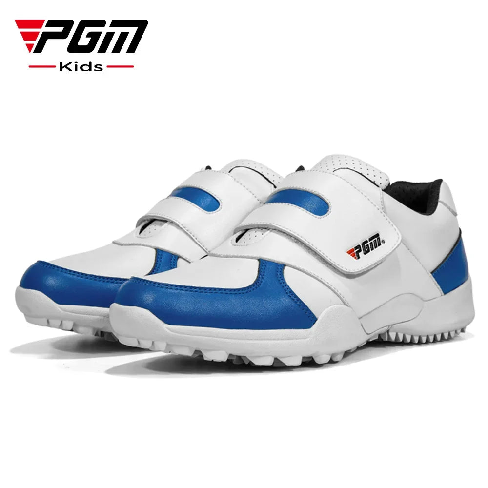 PGM Scarpe da golf per bambini e bambine, scarpe da ginnastica antiscivolo in pelle per l'outdoor, scarpe sportive per bambini XZ054