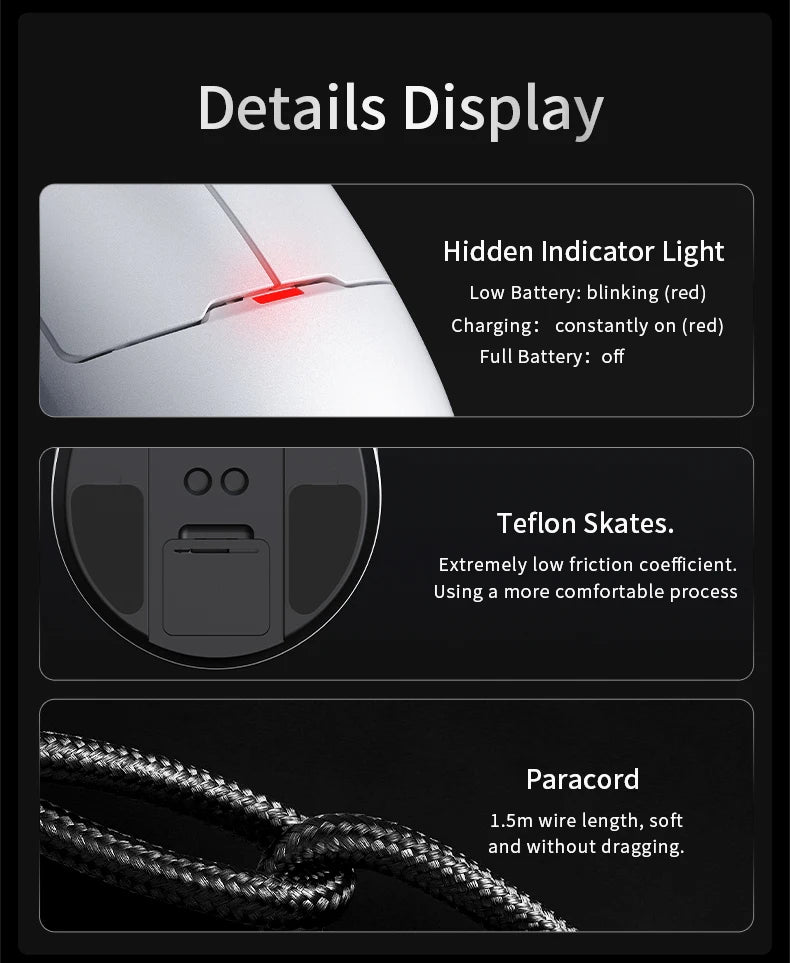 AJAZZ AJ159 NL Wireless Mouse 800mAh Compatible with Games and Office PAW3395 1K Nearlink BT Wireless Mouse Laptop GiftAJAZZ AJ1