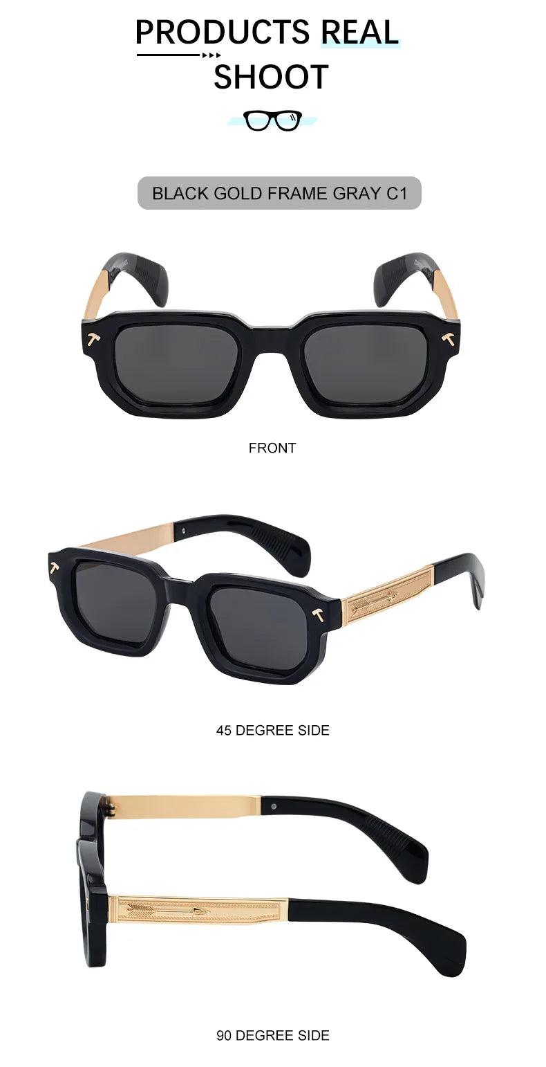 Polarized Square Punk Sunglasses Men 2026 Luxury Brand Classic Rectangle Sunglass UV400 Driving Eyewear Fashion Outdoor Shades