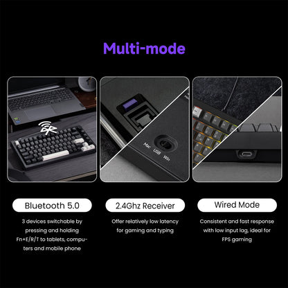 Akko 5075 V3 75% Mechanical Keyboard 8000/10000mAh 2.4GHz Wireless/Wired Type-C/BT 5.0 Hot Swap RGB Gasket for Gaming Typing