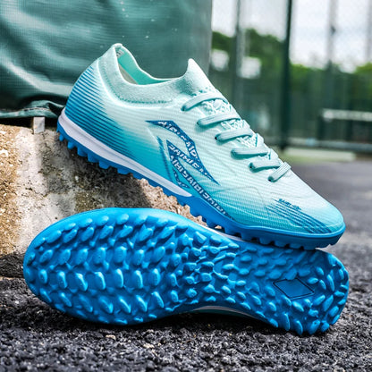Chaussures de football TF pour adultes, semelle en caoutchouc résistante à l'usure pour terrain synthétique, chaussures de football légères en PU pour hommes, pour matchs sur gazon extérieur