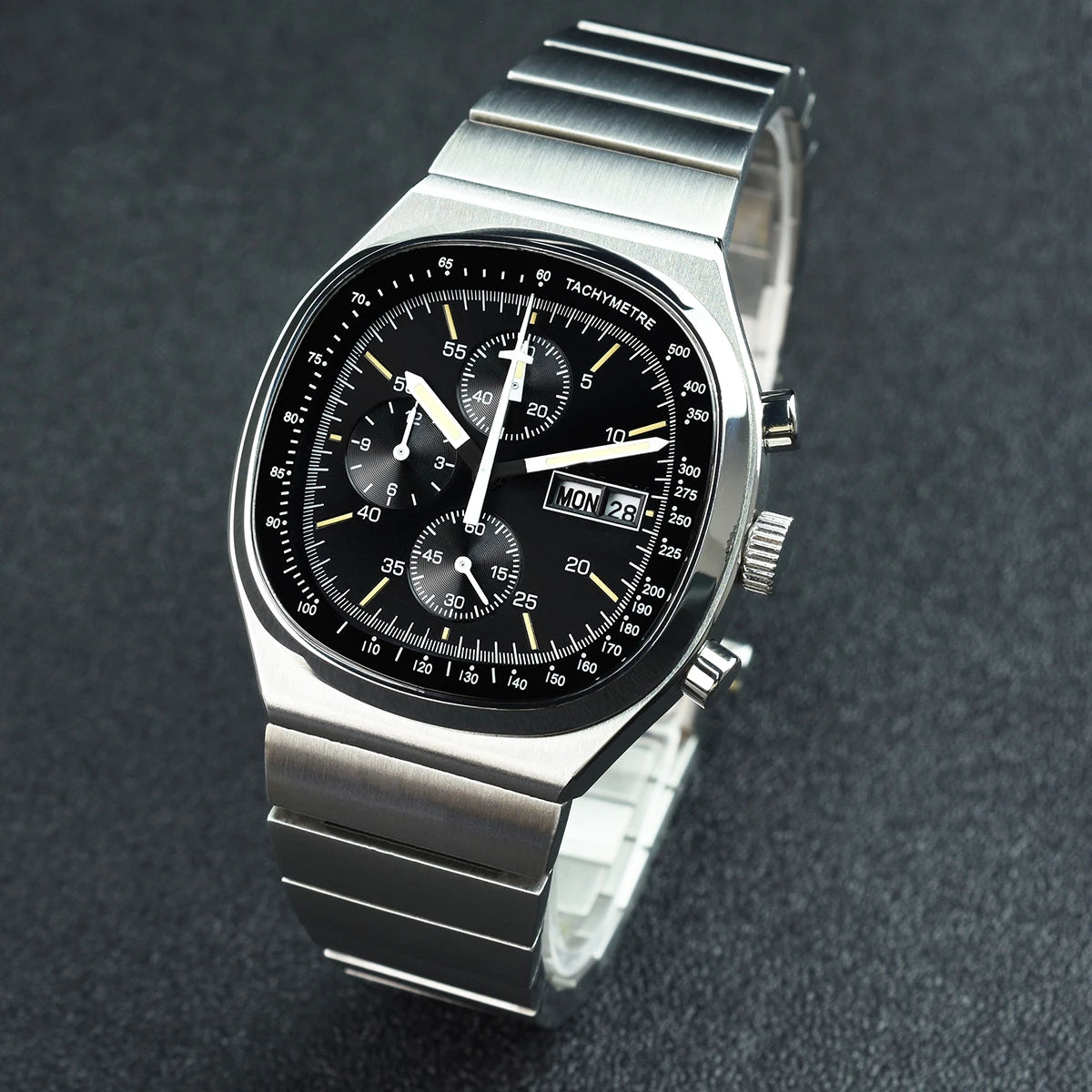 Hruodland New 2025 New 0S00 Retro Men's Quartz Chronograph Sapphire Stainless Steel Waterproof 5Bar Luminous C3 Men's Watch