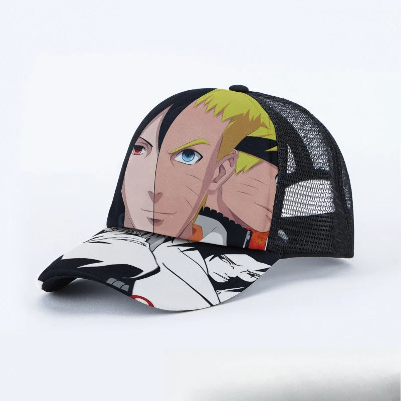 Breathable Mesh Caps Anime Manga Motifs Naruto Luffy Demon Slayer Unisex Summer Fashion Baseball Caps Protection Hats