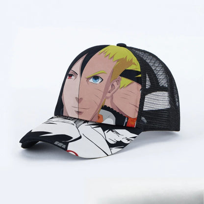 Breathable Mesh Caps Anime Manga Motifs Naruto Luffy Demon Slayer Unisex Summer Fashion Baseball Caps Protection Hats