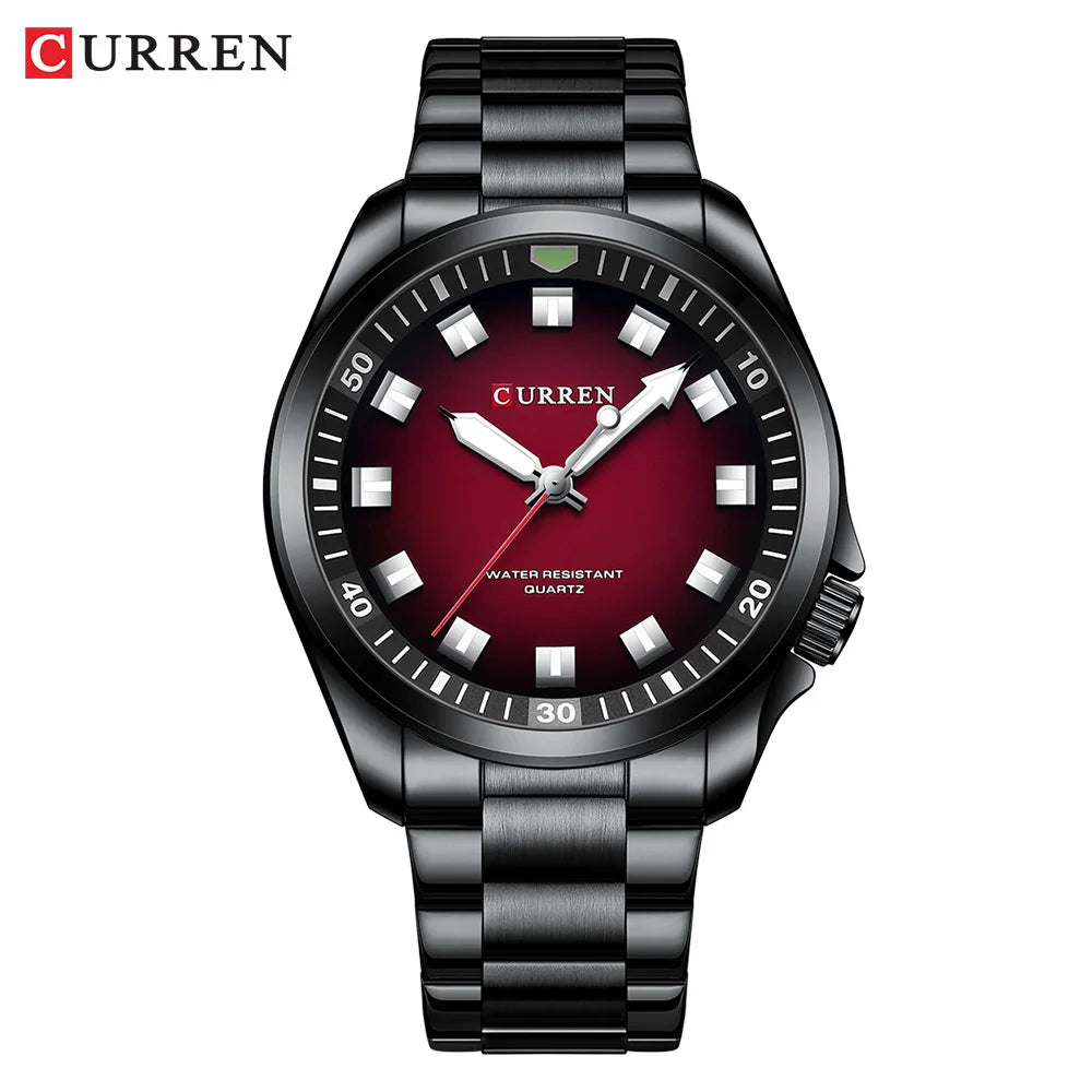 CURREN Fashion Men Watch Top Brand Luxury Waterproof Sport Mens Watches Stainless steel Automatic Date Military Wristwatch