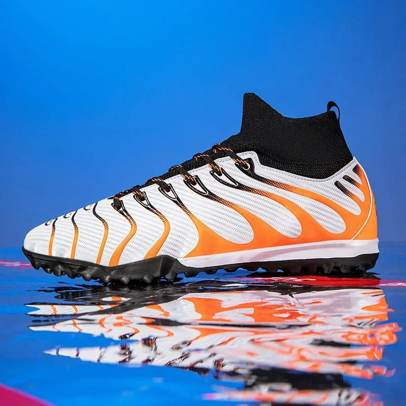 Hommes Match bottes de Football Sport entraînement longues pointes FG/TF garçons crampons chaussures de Football en plein air antidérapant intérieur Futsal confortable