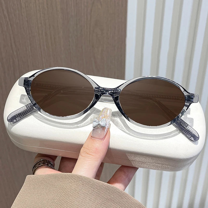 VICKY Simple Geometric Oval Small Frame Retro Design Women's Polarized Sunglasses UV Protection Customizable Prescription K9142