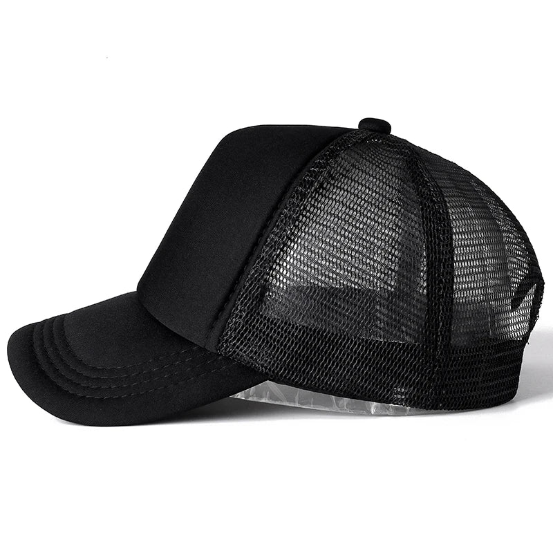 Unisex Cap Casual Plain Mesh Baseball Cap Adjustable Snapback Hats For Women Men Hip Hop Trucker Cap Streetwear Dad Hat
