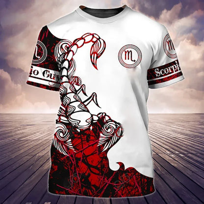 Animal Men's T Shirt Summer Short Sleeve Scorpion 3D Print Funny T-Shirts Fashion Casual Male Sportshirt Oversized Mens Clothing