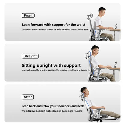 Ergonomic Office Chair Recliner Computer Chair with Adjustable Height, Swivel Gaming Chair, Lumbar Support, Comfortable E-Sports Chair
