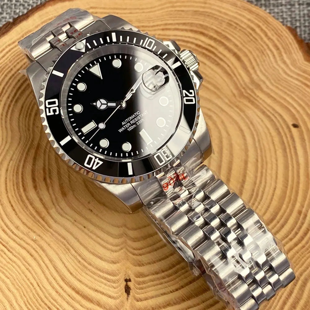 Reloj automático para hombre Miyota8215 resistente al agua 200m, reloj de buceo 40mm, movimiento mecánico, luminoso, correa Jubilee y hebilla Glide Lock
