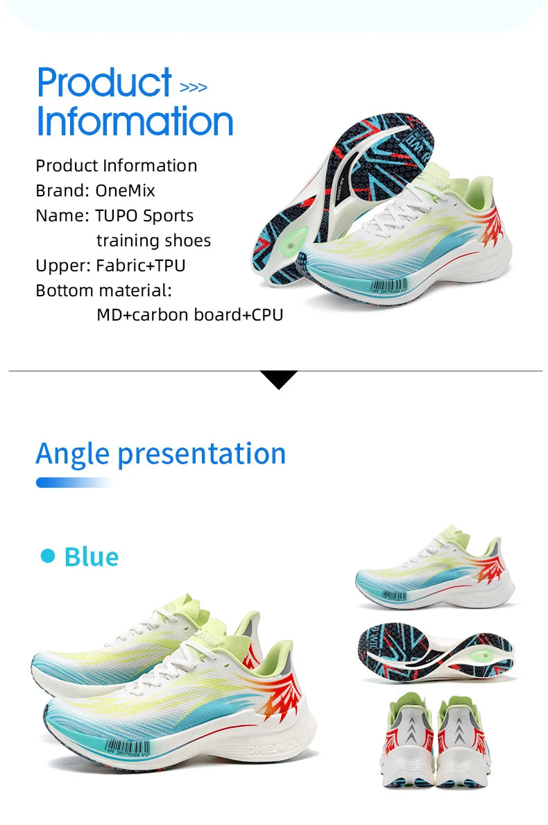 Zapatillas deportivas de running ONEMIX 2025 con placa de carbono para hombre y mujer, transpirables, amortiguadas, antideslizantes, PB, ligeras y con efecto rebote