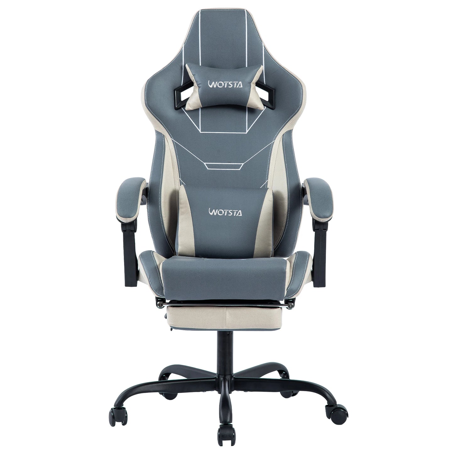 WOTSTA Gaming Stuhl Ergonomisch Gaming Chair Bürostuhl mit Fußstütze Racing Computerstuhl Höhenverstellbar Gepolstert Computerst