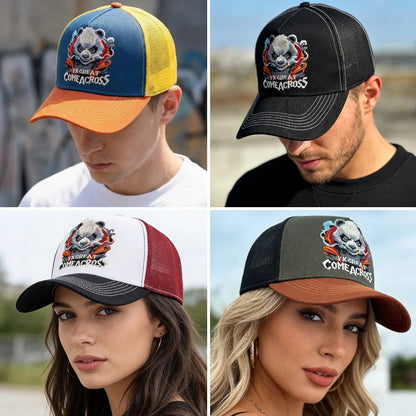 New Style Unisex Cool Panda Embroidered Baseball Cap Chic Trucker Hats For Men Women Breathable Streetwear Summer Outdoor Hat