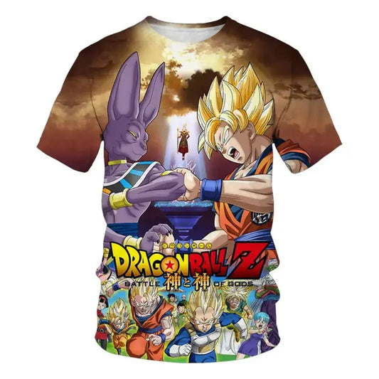 2026 New Dragon Ball 3D Printed T-shirt for Children's Clothing, Adult Summer Short Sleeved Anime T-shirt,casual and Fashionable