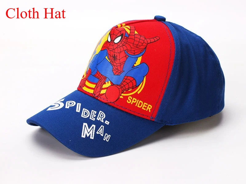 Marvel Anime Figure Spider-Man Cartoon Baseball Cap Cotton Polyester Peaked Cap Boy Girl Headwear Accessories Kids Birthday Gift