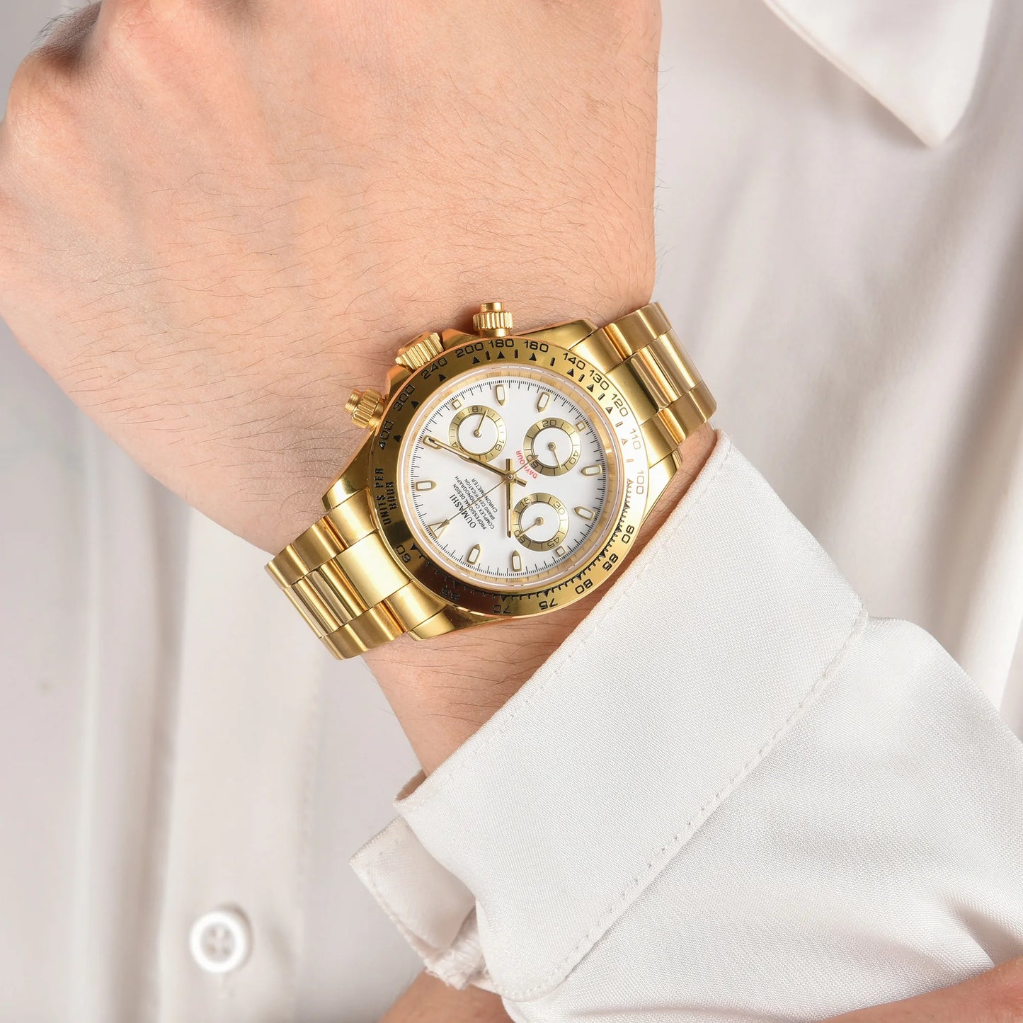 Luxury VK63 Watches gold 39mm quartz Chronograph Business Watch Men's VK63 Sport Sapphire Glass Gem dial Ceramic bezel inser
