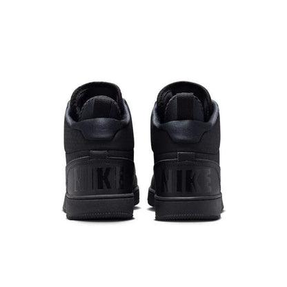Nike Court Borough Mid Solid Color Versatile Fashionable Leather Mid-Top Men's Black Sneakers Aa0547-002