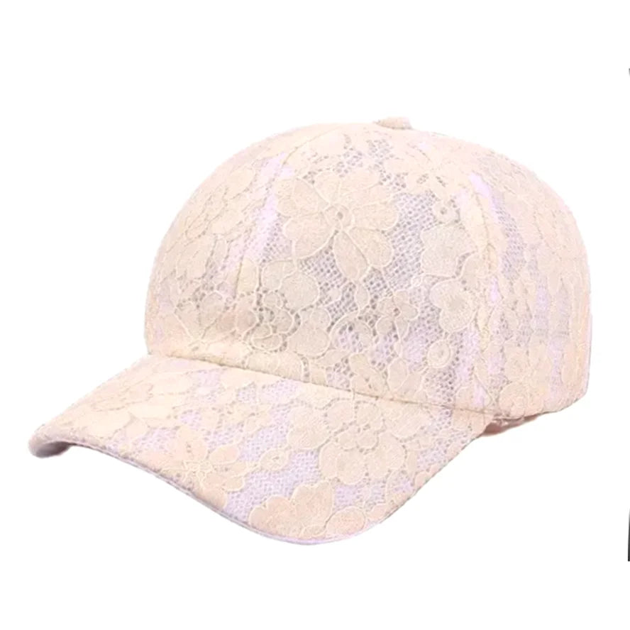 Princess Style Lace Embroidery Mesh Flower Spring and Summer Women Baseball Caps Breathable Lady Snapback Hats Young Girl  BQ091