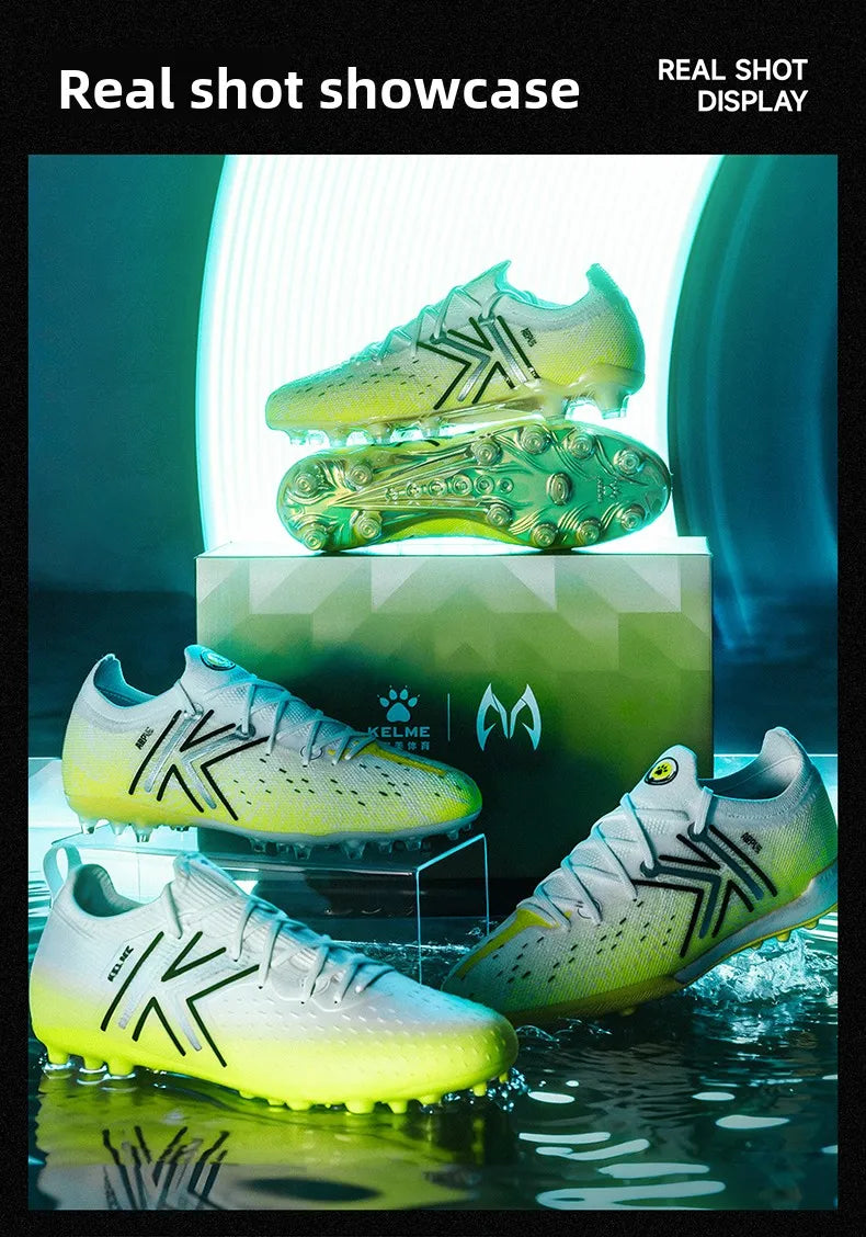 Kelme Herren-MG-Fußballschuhe für Indoor und Kunstrasen, kurze Stollen, professionelle Match-Fußballschuhe, rutschfeste Trainings-Turfschuhe