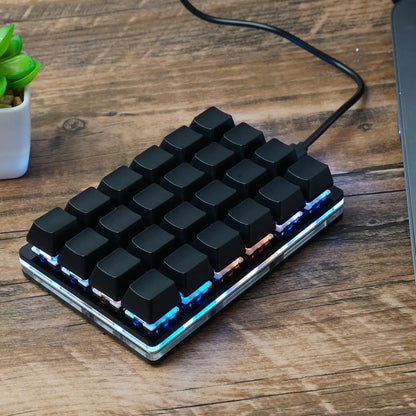 Mini USB Custom Mechanical Keyboard 24 Keys Black/White Gaming Keyboard Sayo Device Shortcut Programmable Keypad Keys Macro