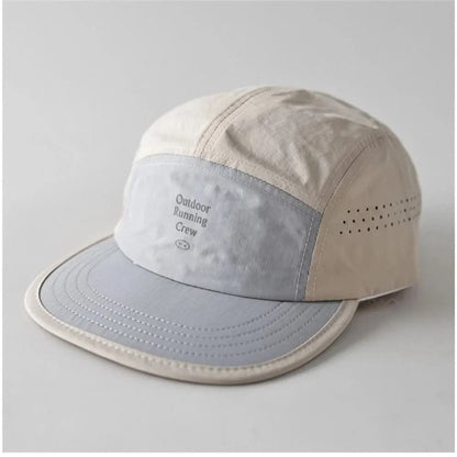 Fashion Plaid Thin Sun Cap Quick-drying Letter Embroidery Sports Running Cap Adjustable Breathable Summer Cap Men Women