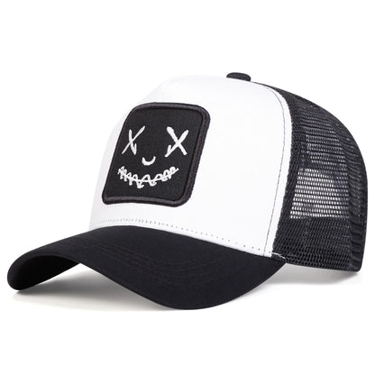 Men Women Smile Face Embroidery Baseball Caps Cotton Adjustable Snapback hats Hip Hop mesh Cap summer Outdoor Sun hat Dad Hats