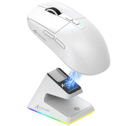 Attack Shark X6 Lightweight Wireless Gaming Mouse with 3 Mode Up to 26K DPI RGB Backlight Charging Base for Laptop Desktop