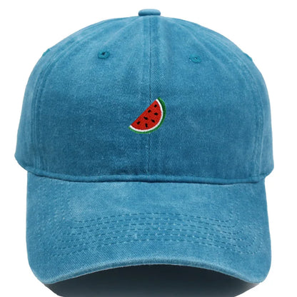 Printed Watermelon Baseball Cap Men's Washed Soft Top Retro Dad Hats Women's Casual Versatile Fashion Trend Duck Tongue Caps