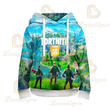 Bluza z kapturem Fortnite z nadrukiem 3D, Plus Size, bluza z kapturem T-shirt dla dzieci, modna bluza streetwear, casualowa kurtka