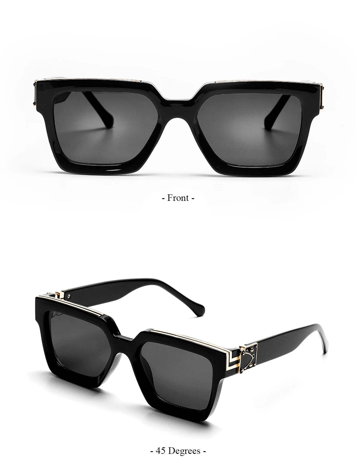 Ruiao Retro Black Millionaire Shades Luxury Sunglasses 2026 For Men Designer Famous Brand Square Sun Glasses Man Women Sunglass