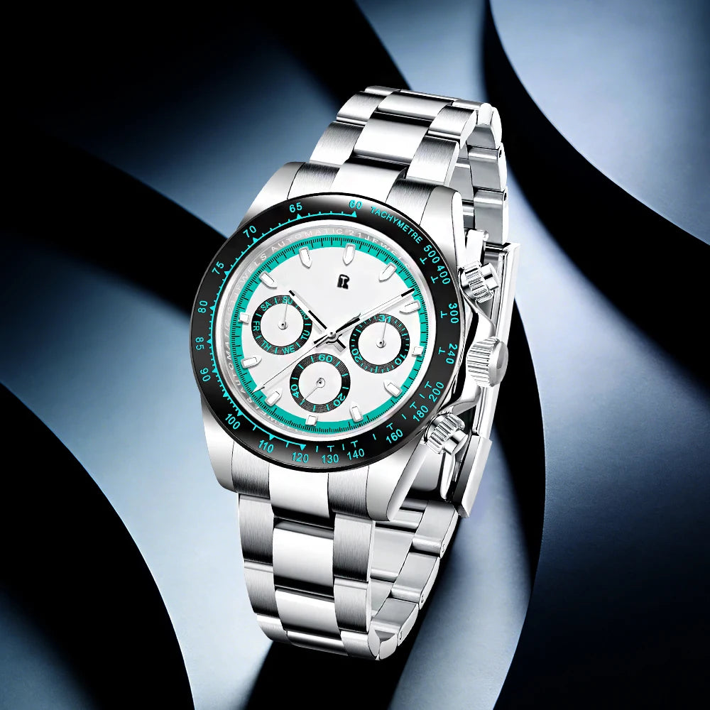 RollsTimi Herrenuhren – luxuriöse mechanische Herrenuhr mit Saphirglas, Kalender, Wochentagsanzeige, Edelstahl und Wasserschutz