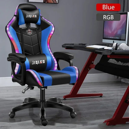 Ergonomic Gaming Chair with Massage Function, RGB Light Swivel Recliner Office Chair, Adjustable High Quality Computer Gamer Chair