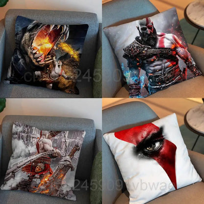 Furious Kratos game God of War  Pillow Case Pillow Case Living Room Sofa Cushion Cover Suitable For Home Bedroom Room Decoration