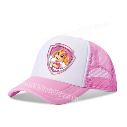 Paw Patrols Baseball Cap Cartoon Anime Skye Chase Print Girls Sun Headwear Summer Athleisure Adjustable Mesh Hats Birthday Gift