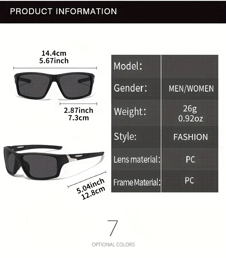 New Polarized Sports Sunglasses for Men, High-Quality TAC Lens Frame, Full Rim, UV Protection, Alloy Decorative, for Climbing
