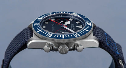 Cronógrafo SEESTERN para homem com movimento mecânico Tianjin ST1901, vidro de safira, bracelete de nylon, autocolante, luminoso, esqueleto