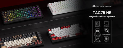 Teclado AKKO TAC75 HE con interruptores magnéticos, teclado gaming 75%, Rapid Trigger 0.005mm, 8K RGB, con cable, teclado personalizado para esports para gamers