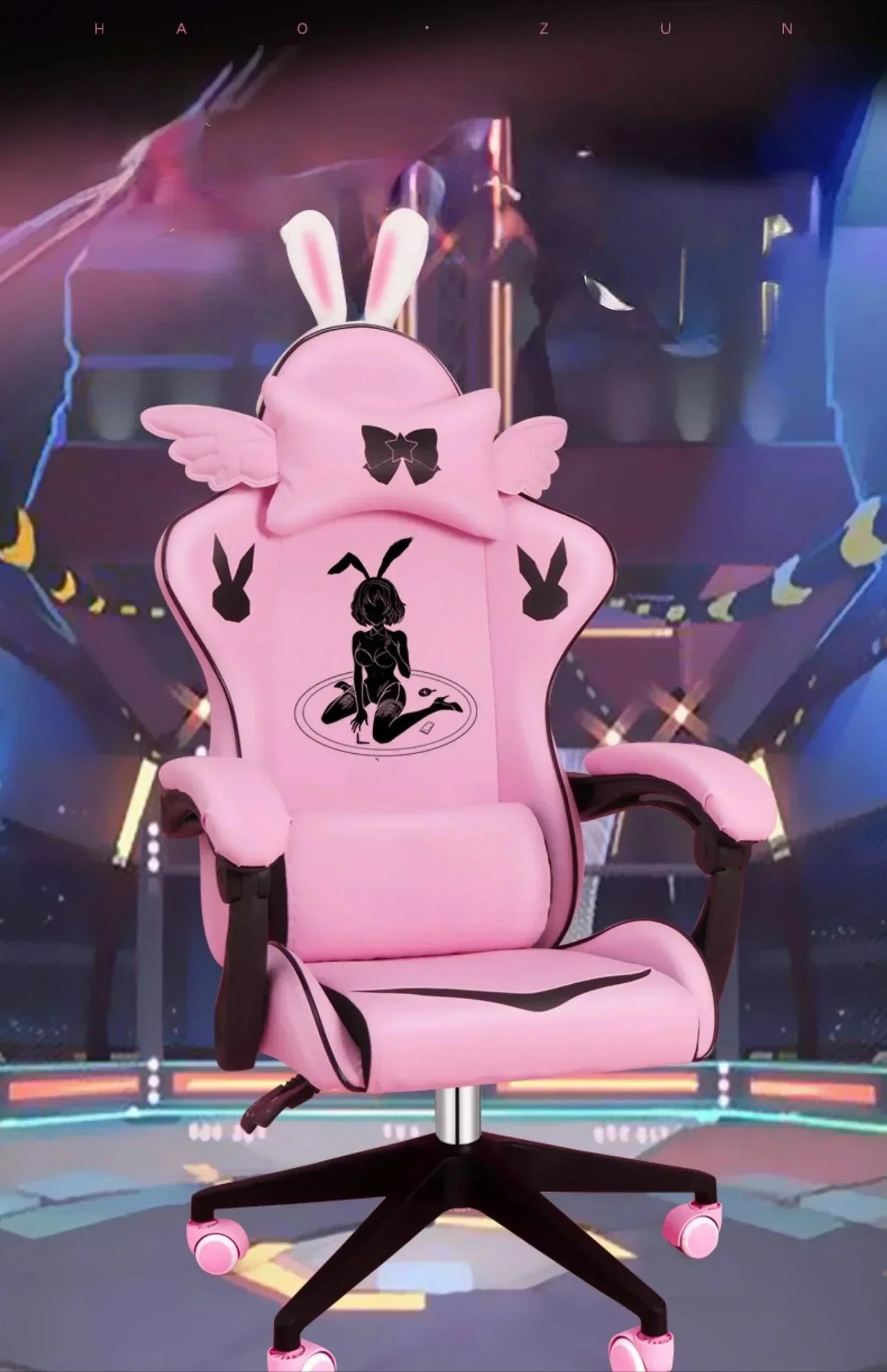 Pink Gaming Chair High-quality Girls Cartoon Home Live Gamer Chair Comfortable Swivel Adjustable Office Computer Furniture