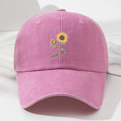 Gorra de béisbol tipo «dad hat» con estampado retro de girasoles, ideal para deportes al aire libre, pesca y acampada, gorra de senderismo