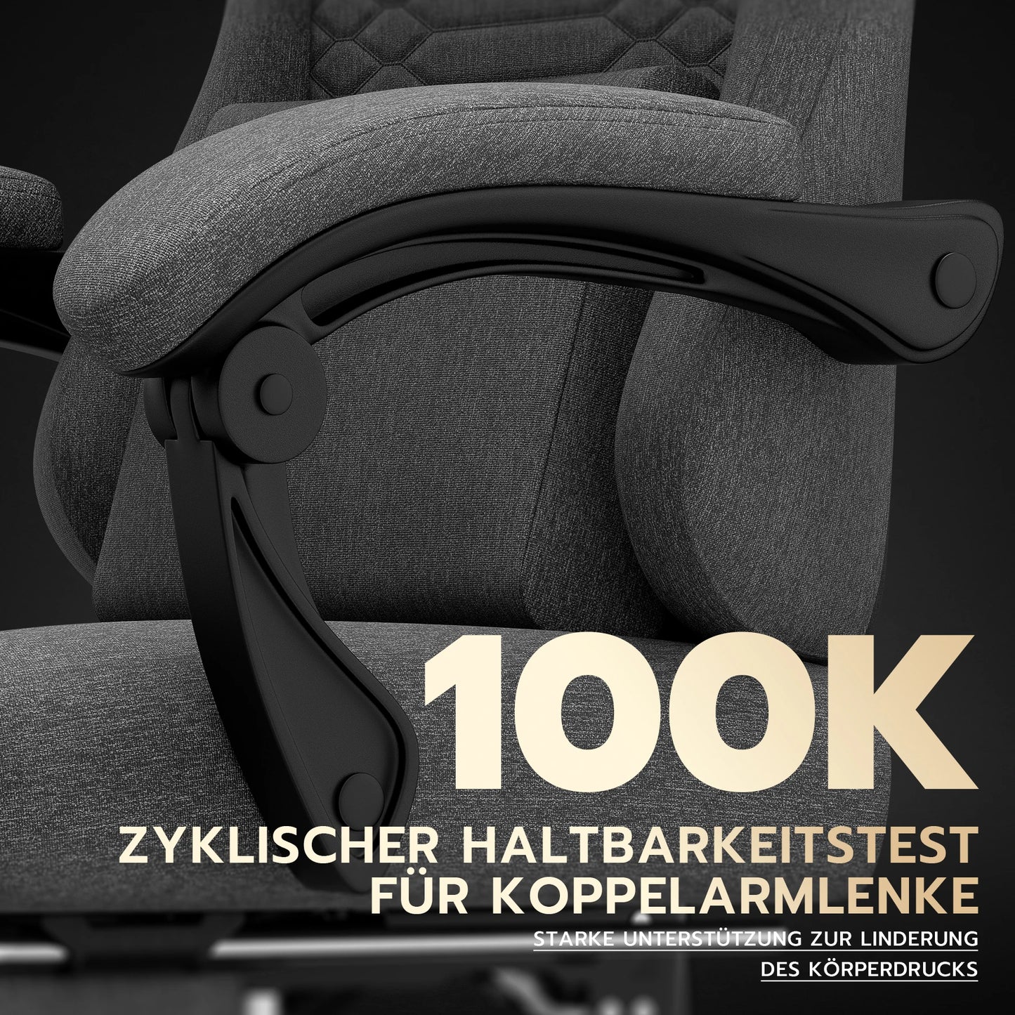 Dark Gray Fabric Gaming Chair Ergonomic Racing Office Chair with Massage, Footrest, Adjustable Headrest & Lumbar Support for PC Gaming
