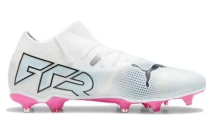 Chaussures de football Puma Future Match, confortables, polyvalentes, AG FG, durables, baskets, blanc, rose, 107715-01