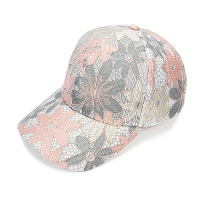Moda damer spetsblomma basebollkepsar andningsbara eleganta damhattar vår sommar höst keps