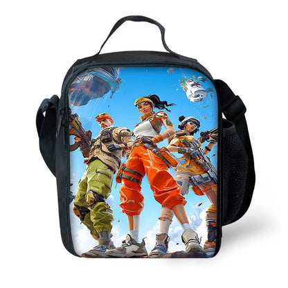 Hot Game FortniteS isolierte Kinder-Tasche mit großem Fassungsvermögen für Jungen und Mädchen, Schüler, Outdoor-Picknick, wiederverwendbare Thermo-Kühltasche und Lunchbox