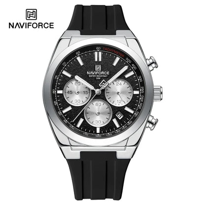 Ceas de mână pentru bărbați NAVIFORCE – Stil luxos și sportiv, mecanism cu cuarț, afișaj 24 de ore, fereastră pentru dată, cronograf, rezistent la apă – Idei de cadouri pentru bărbați