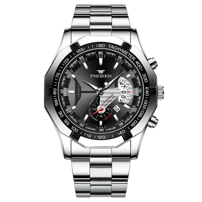 Montre-bracelet à quartz de luxe BINBOND pour homme, lumineuse, étanche, date automatique, en acier inoxydable