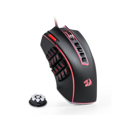 Mouse de gaming MMO Redragon M990, 32000 DPI, de înaltă precizie, cu fir, RGB, cu 23 de butoane programabile și 16 taste macro laterale