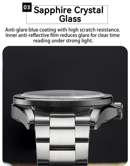 ADDIESDIVE GMT Men Quartz Watch Sapphire Crystal Swiss Ronda 515-24H Dual Time BGW9 Super Luminous 20Bar Waterproof Diver Watch