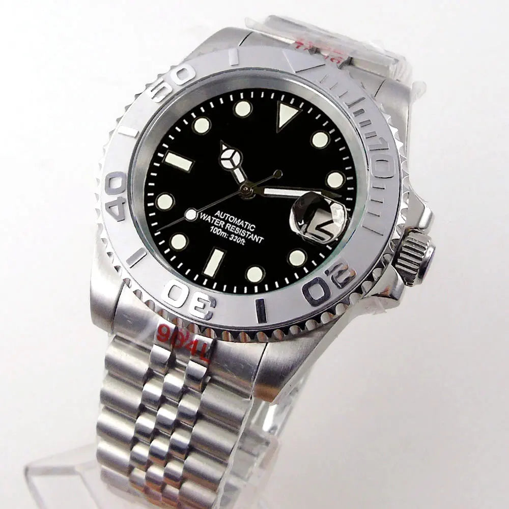 Reloj automático para hombre Miyota8215 resistente al agua 200m, reloj de buceo 40mm, movimiento mecánico, luminoso, correa Jubilee y hebilla Glide Lock