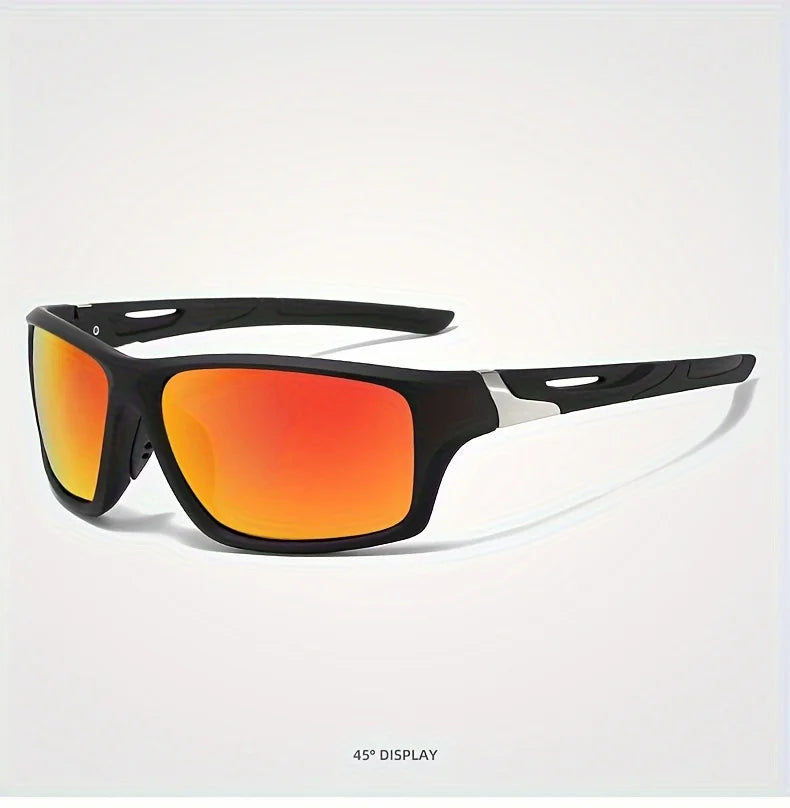 New Polarized Sports Sunglasses for Men, High-Quality TAC Lens Frame, Full Rim, UV Protection, Alloy Decorative, for Climbing